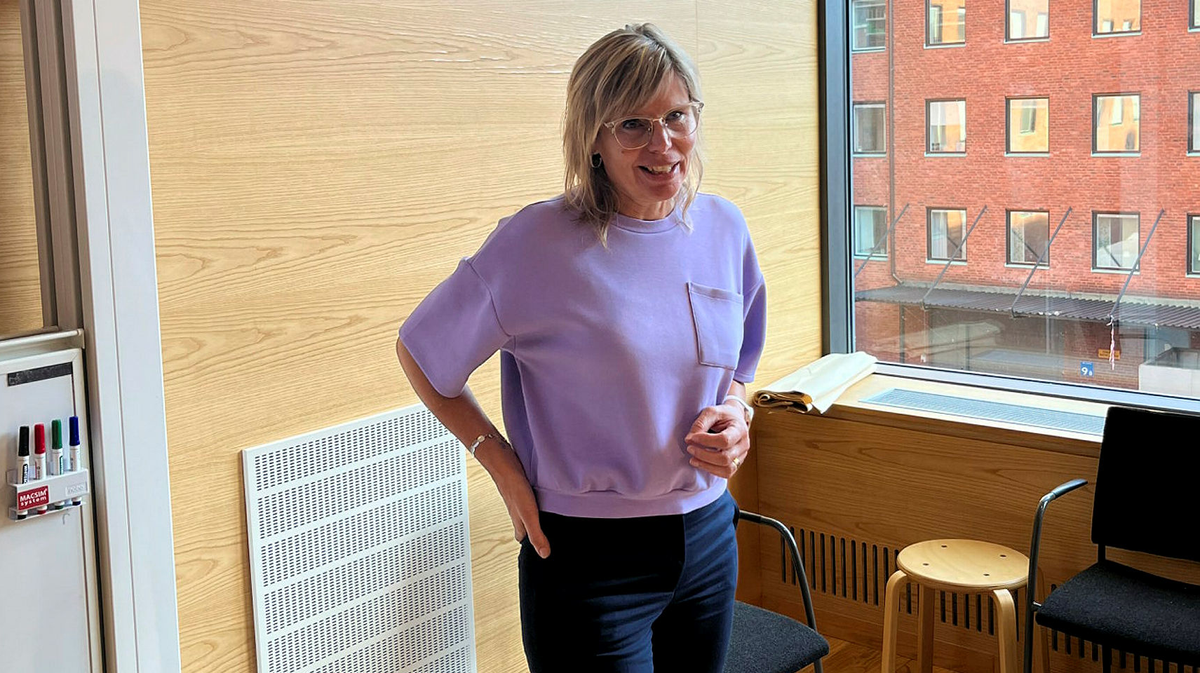 Anki Petersson Olmås föreläser under en GCP-utbildning på Sahlgrenska Universitetssjukhuset.