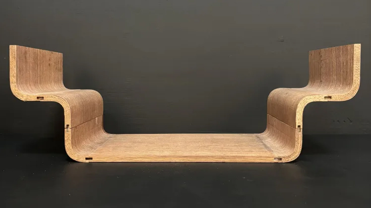 En formpressad trähylla